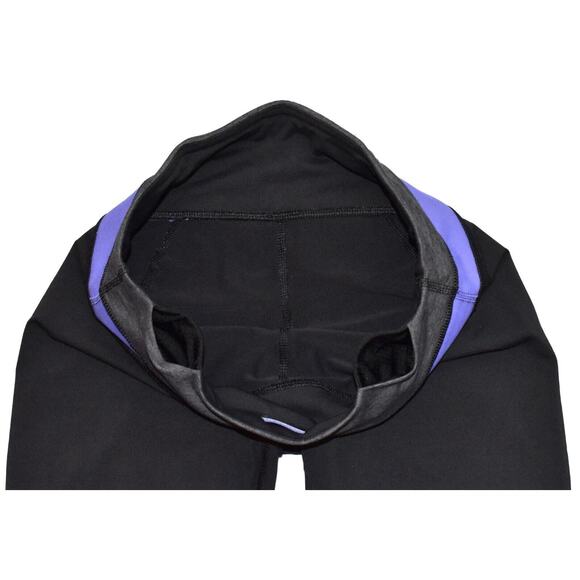 A6 Auth LULULEMON Black Blue Stripes Soulcycle Run Inspire Crop II Pants Size 6 - Picture 4 of 5